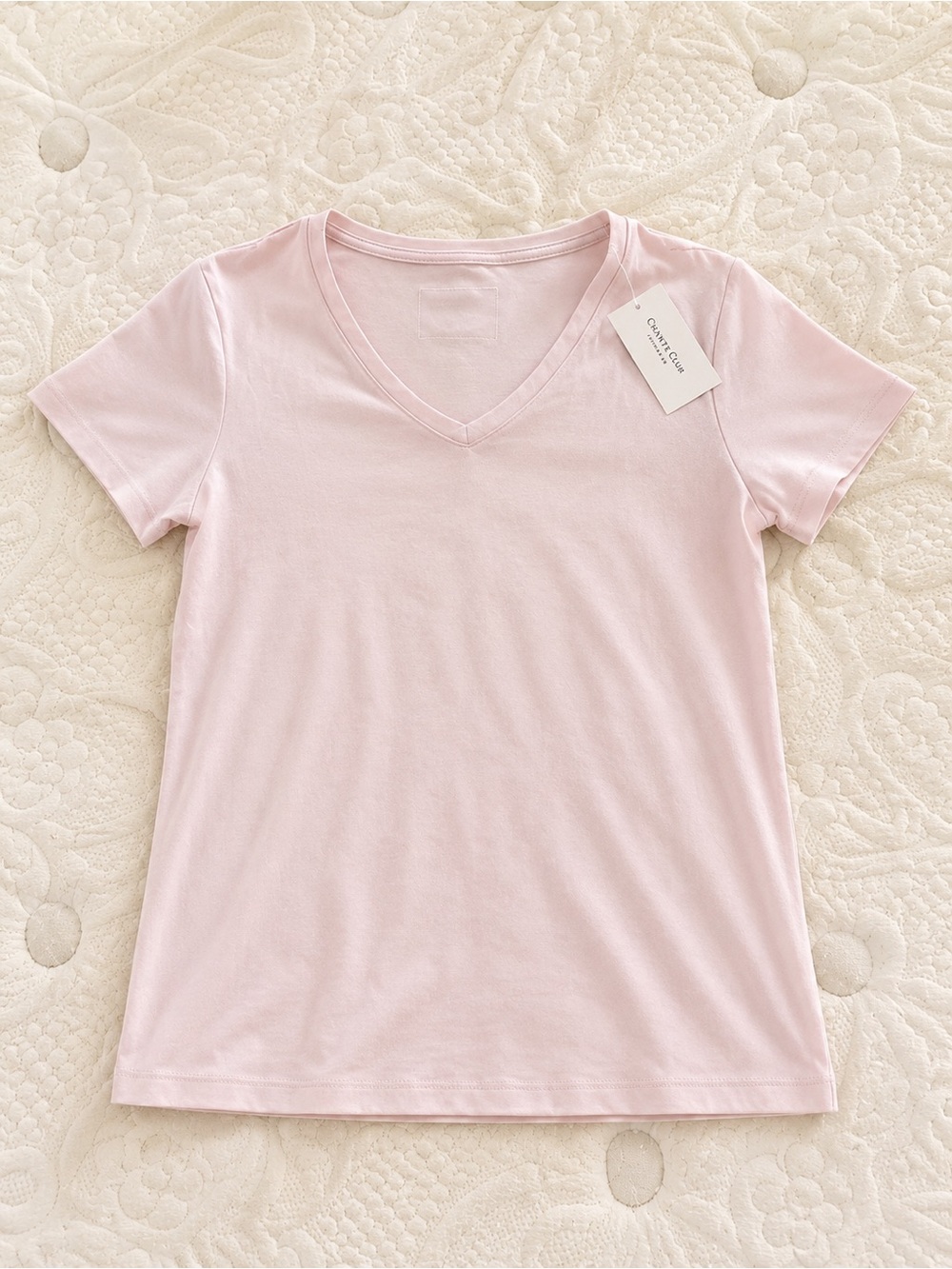 Charter Club Light Pink V-Neck Tee